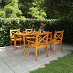 vidaXL 5-tlg. Garten-Essgruppe Massivholz Akazie