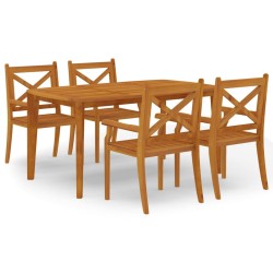 vidaXL 5-tlg. Garten-Essgruppe Massivholz Akazie