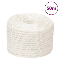 vidaXL Arbeitsseil Weiß 10 mm 50 m Polypropylen