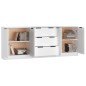 vidaXL 3-tlg. Sideboard Weiß Holzwerkstoff vidaXL 3-tlg. Sideboard Weiß Holzwerkstoff