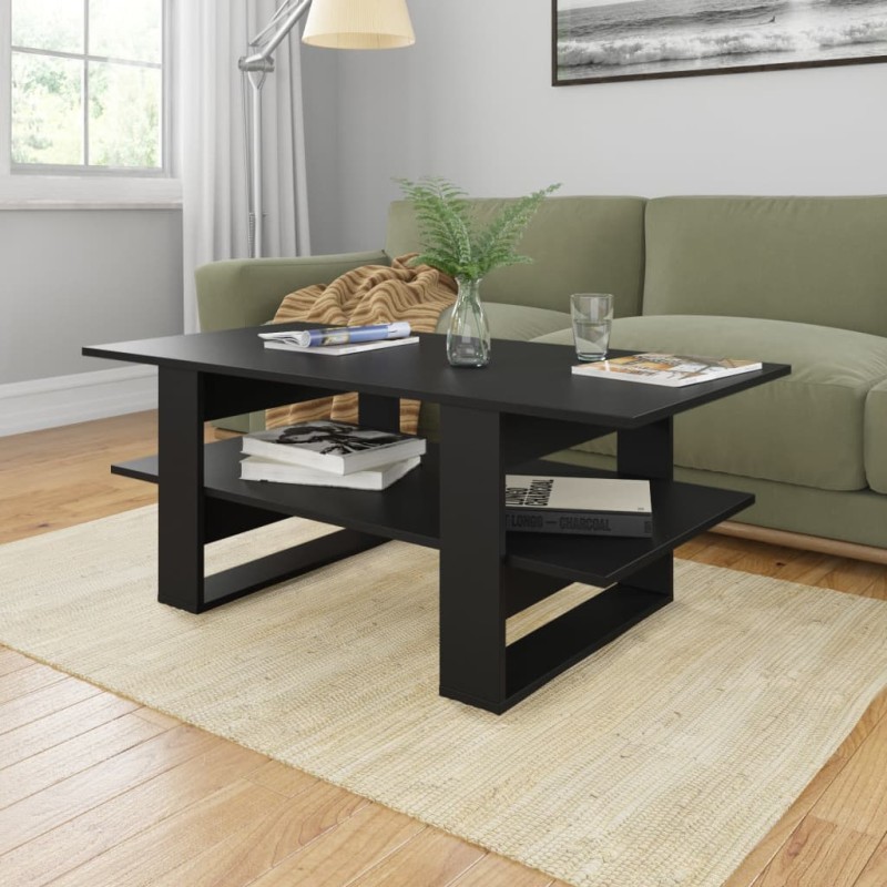 vidaXL Couchtisch Schwarz 110x55x42 cm Holzwerkstoff vidaXL Couchtisch Schwarz 110x55x42 cm Holzwerkstoff