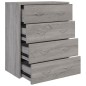 vidaXL Kommode mit 4 Schubladen 60x30,5x71 cm Grau Sonoma vidaXL Kommode mit 4 Schubladen 60x30,5x71 cm Grau Sonoma