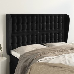 vidaXL Kopfteil mit Ohren Schwarz 147x23x118/128 cm Samt