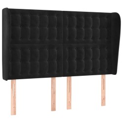 vidaXL Kopfteil mit Ohren Schwarz 147x23x118/128 cm Samt