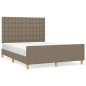 vidaXL Bettgestell mit Kopfteil Taupe 140x190 cm Stoff vidaXL Bettgestell mit Kopfteil Taupe 140x190 cm Stoff