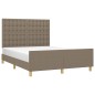 vidaXL Bettgestell mit Kopfteil Taupe 140x190 cm Stoff vidaXL Bettgestell mit Kopfteil Taupe 140x190 cm Stoff