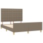vidaXL Bettgestell mit Kopfteil Taupe 140x190 cm Stoff vidaXL Bettgestell mit Kopfteil Taupe 140x190 cm Stoff