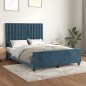 vidaXL Bettgestell mit Kopfteil Dunkelblau 140x200 cm Samt vidaXL Bettgestell mit Kopfteil Dunkelblau 140x200 cm Samt