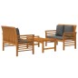 3-tlg. Garten-Lounge-Set mit Kissen Massivholz Akazie 3-tlg. Garten-Lounge-Set mit Kissen Massivholz Akazie