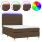 vidaXL Boxspringbett mit Matratze & LED Dunkelbraun 140x190 cm Stoff vidaXL Boxspringbett mit Matratze & LED Dunkelbraun 140x190 cm Stoff