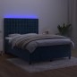vidaXL Boxspringbett mit Matratze & LED Dunkelblau 140x200 cm Samt vidaXL Boxspringbett mit Matratze & LED Dunkelblau 140x200 cm Samt