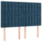 vidaXL Boxspringbett mit Matratze & LED Dunkelblau 140x200 cm Samt vidaXL Boxspringbett mit Matratze & LED Dunkelblau 140x200 cm Samt