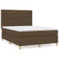 vidaXL Boxspringbett mit Matratze Dunkelbraun 140x190 cm Stoff vidaXL Boxspringbett mit Matratze Dunkelbraun 140x190 cm Stoff
