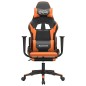 vidaXL Gaming-Stuhl mit Massage & Fußstütze Schwarz Orange Kunstleder vidaXL Gaming-Stuhl mit Massage & Fußstütze Schwarz Orange Kunstleder