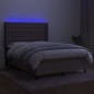 vidaXL Boxspringbett mit Matratze & LED Taupe 140x200 cm Stoff vidaXL Boxspringbett mit Matratze & LED Taupe 140x200 cm Stoff
