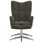 vidaXL Relaxsessel mit Hocker Dunkelgrau Samt vidaXL Relaxsessel mit Hocker Dunkelgrau Samt