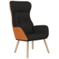 vidaXL Relaxsessel mit Hocker Schwarz Kunstleder & Stoff vidaXL Relaxsessel mit Hocker Schwarz Kunstleder & Stoff