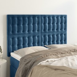 vidaXL Kopfteile 4 Stk. Dunkelblau 72x5x78/88 cm Samt