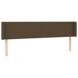 vidaXL Kopfteil mit Ohren Dunkelbraun 203x16x78/88 cm Stoff