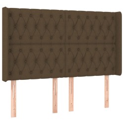 vidaXL Kopfteil mit Ohren Dunkelbraun 147x16x118/128 cm Stoff