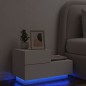 vidaXL Nachttisch mit LED-Leuchten Weiß 70x36x40,5 cm vidaXL Nachttisch mit LED-Leuchten Weiß 70x36x40,5 cm