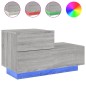 vidaXL Nachttisch mit LED-Leuchten Grau Sonoma 70x36x40,5 cm vidaXL Nachttisch mit LED-Leuchten Grau Sonoma 70x36x40,5 cm