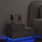 vidaXL Nachttisch mit LED-Leuchten Betongrau 70x36x40,5 cm vidaXL Nachttisch mit LED-Leuchten Betongrau 70x36x40,5 cm