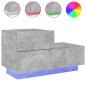 vidaXL Nachttisch mit LED-Leuchten Betongrau 70x36x40,5 cm vidaXL Nachttisch mit LED-Leuchten Betongrau 70x36x40,5 cm