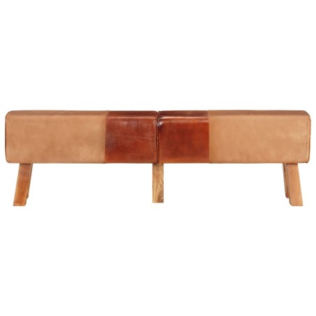 vidaXL Bank Turnbock-Design Braun 160 cm Echtleder und Canvas