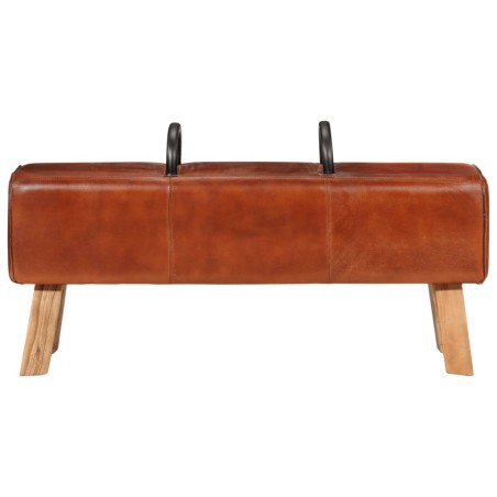 vidaXL Bank Turnbock-Design Braun 110 cm Echtleder