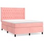 vidaXL Boxspringbett mit Matratze Rosa 140x200 cm Samt vidaXL Boxspringbett mit Matratze Rosa 140x200 cm Samt