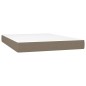 vidaXL Boxspringbett mit Matratze Taupe 140x200 cm Stoff vidaXL Boxspringbett mit Matratze Taupe 140x200 cm Stoff