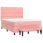 vidaXL Boxspringbett mit Matratze Rosa 140x190 cm Samt vidaXL Boxspringbett mit Matratze Rosa 140x190 cm Samt