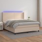 vidaXL Boxspringbett mit Matratze & LED Cappuccino-Braun 180x200cm vidaXL Boxspringbett mit Matratze & LED Cappuccino-Braun 180x200cm