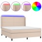 vidaXL Boxspringbett mit Matratze & LED Cappuccino-Braun 180x200cm vidaXL Boxspringbett mit Matratze & LED Cappuccino-Braun 180x200cm