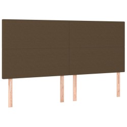 vidaXL Kopfteile 4 Stk. Dunkelbraun 100x5x78/88 cm Stoff