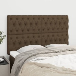 vidaXL Kopfteile 4 Stk. Dunkelbraun 72x7x78/88 cm Stoff