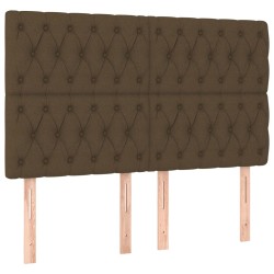 vidaXL Kopfteile 4 Stk. Dunkelbraun 72x7x78/88 cm Stoff