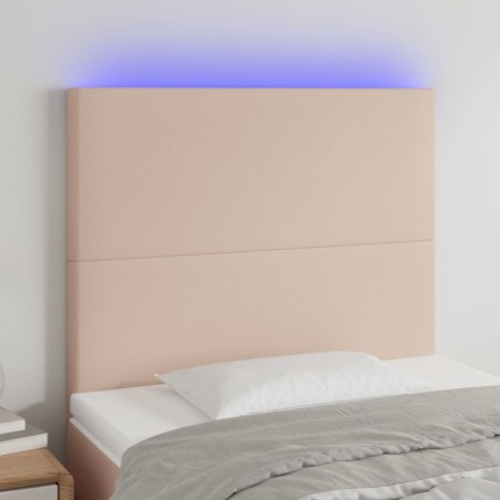 vidaXL LED Kopfteil Cappuccino-Braun 90x5x118/128 cm Kunstleder