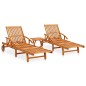 2-tlg. Sonnenliegen-Set mit Tisch Massivholz Akazie 2-tlg. Sonnenliegen-Set mit Tisch Massivholz Akazie