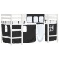 vidaXL Kinderhochbett mit Vorhängen Weiß Schwarz 90x200 cm Kiefernholz vidaXL Kinderhochbett mit Vorhängen Weiß Schwarz 90x200 cm Kiefernholz