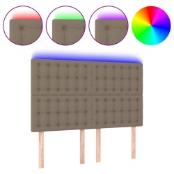 vidaXL LED Kopfteil Taupe 144x5x118/128 cm Stoff