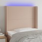 vidaXL LED Kopfteil Cappuccino-Braun 93x16x118/128 cm Kunstleder