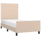 vidaXL Bettgestell mit Kopfteil Cappuccino-Braun 90x200 cm Kunstleder vidaXL Bettgestell mit Kopfteil Cappuccino-Braun 90x200 cm Kunstleder