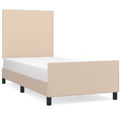 vidaXL Bettgestell mit Kopfteil Cappuccino-Braun 90x190 cm Kunstleder