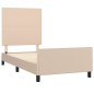 vidaXL Bettgestell mit Kopfteil Cappuccino-Braun 90x190 cm Kunstleder vidaXL Bettgestell mit Kopfteil Cappuccino-Braun 90x190 cm Kunstleder