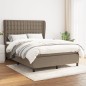 vidaXL Boxspringbett mit Matratze Taupe 140x200 cm Stoff vidaXL Boxspringbett mit Matratze Taupe 140x200 cm Stoff