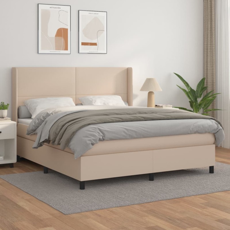 vidaXL Boxspringbett Matratze Cappuccino-Braun 180x200 cm Kunstleder vidaXL Boxspringbett Matratze Cappuccino-Braun 180x200 cm Kunstleder