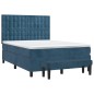 vidaXL Boxspringbett mit Matratze Dunkelblau 140x190 cm Samt vidaXL Boxspringbett mit Matratze Dunkelblau 140x190 cm Samt