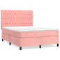 vidaXL Boxspringbett mit Matratze Rosa 140x200 cm Samt vidaXL Boxspringbett mit Matratze Rosa 140x200 cm Samt